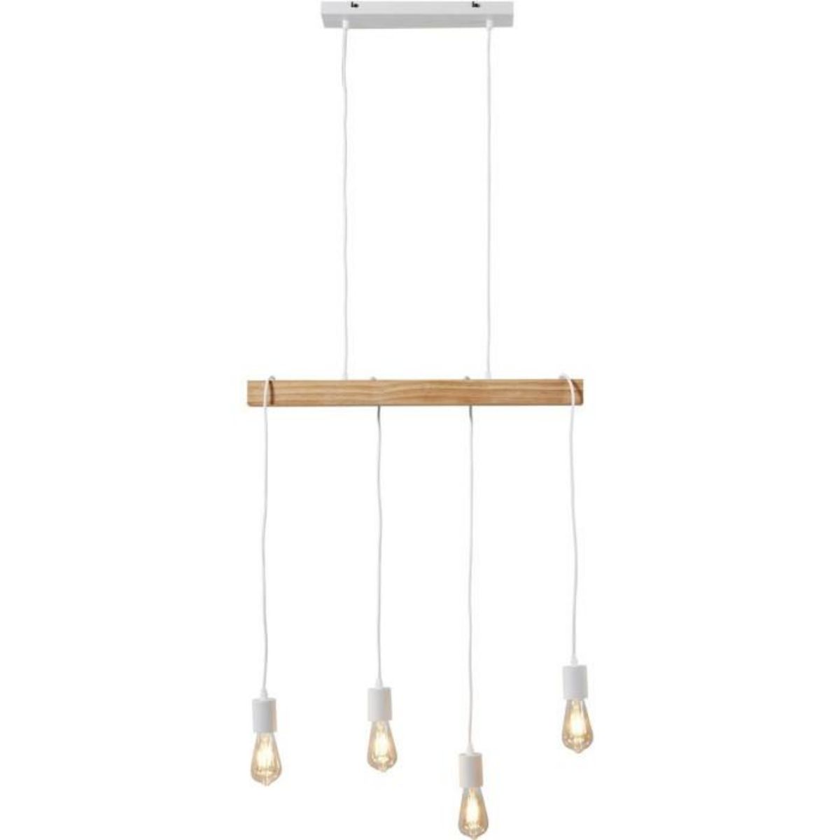 Paris Prix Lampe Suspension 4 Têtes  Forkland  71cm Blanc