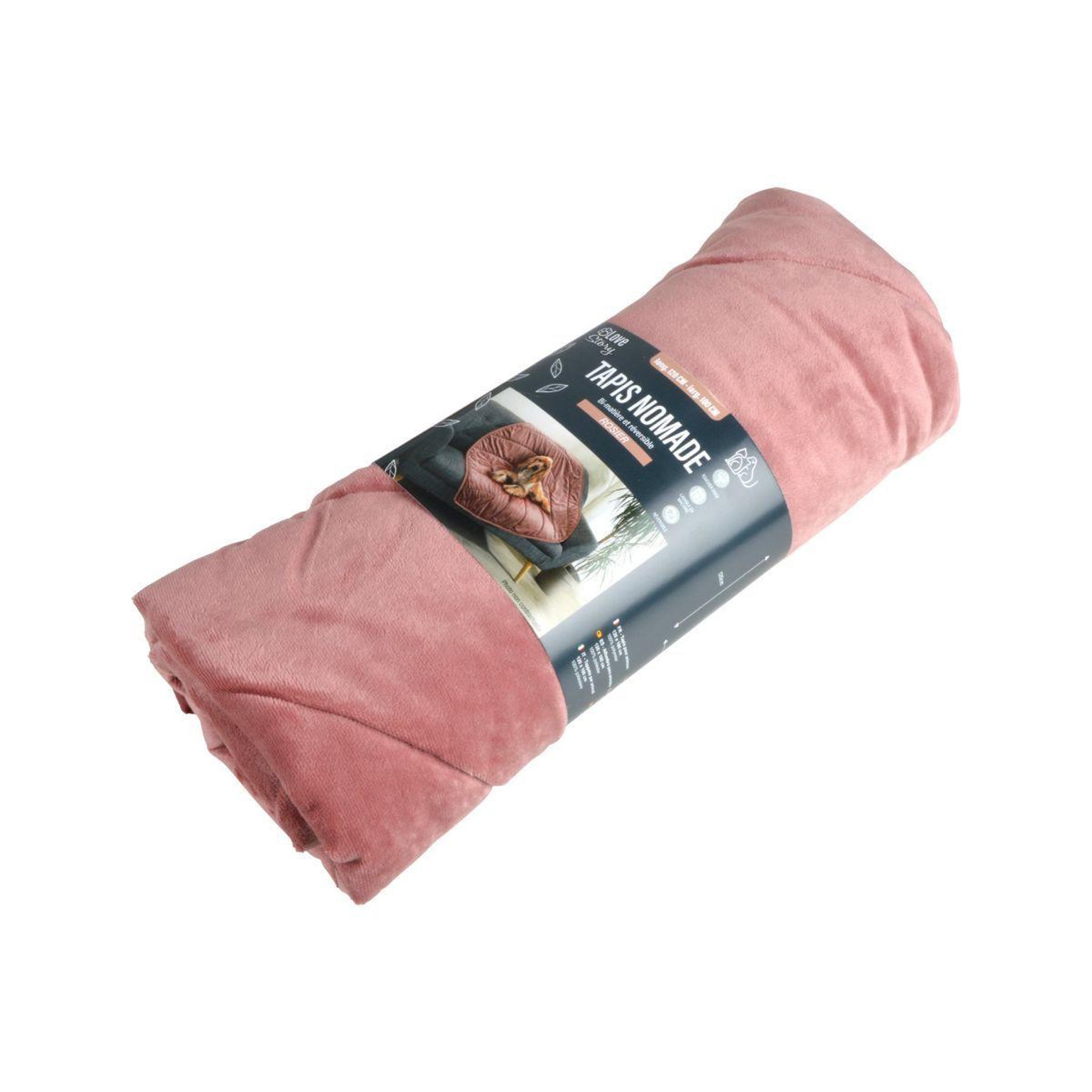 Voir la diapositive 3 : LOVE STORY Tapis Nomade Pour Chien & Chat  Rosier  120cm Rose