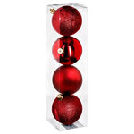FEERIC LIGHT & CHRISTMAS Lot de 4 Boules de Noël  Colorama  8cm Rouge