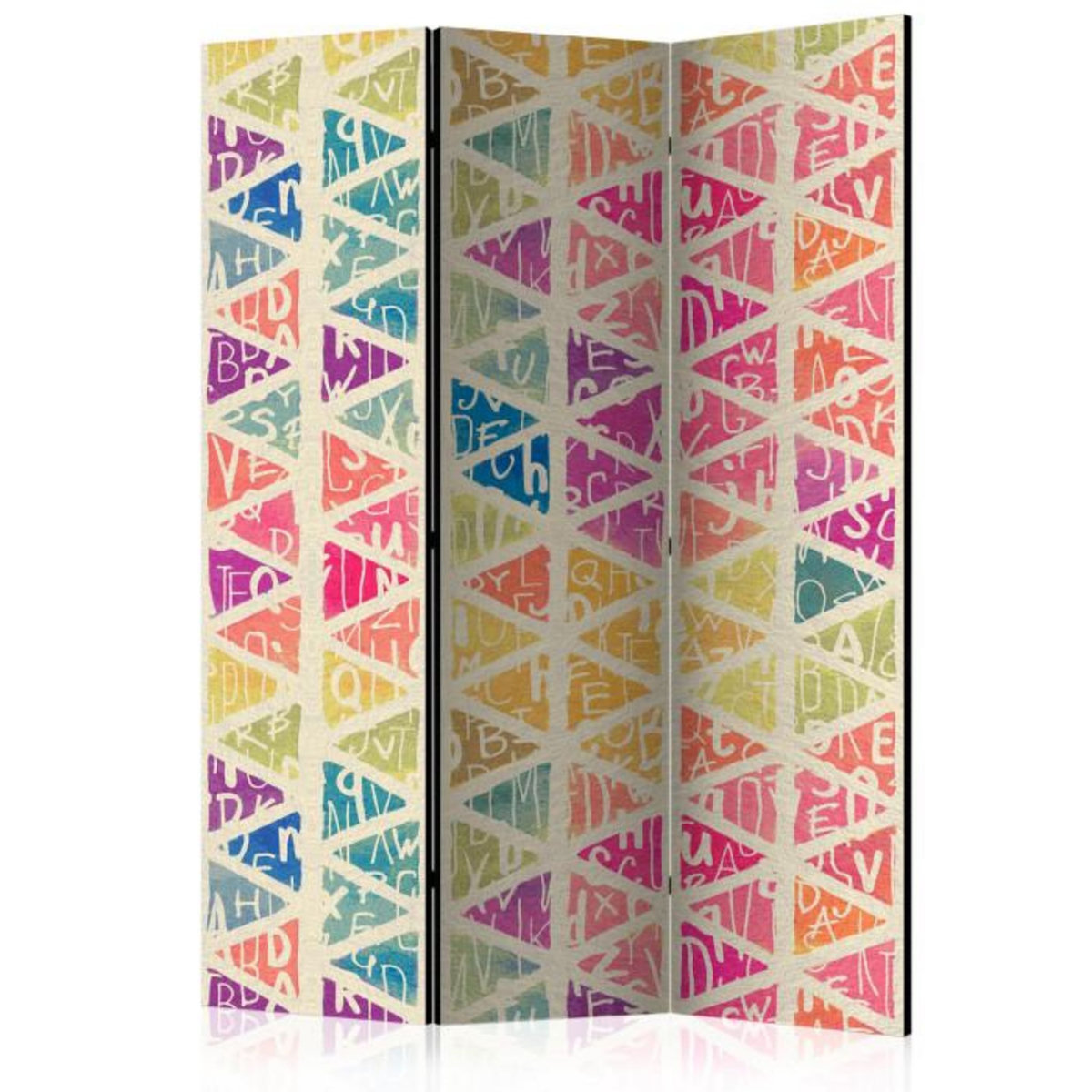 Paris Prix Paravent 3 Volets  Letters Nad Triangles  135x172cm