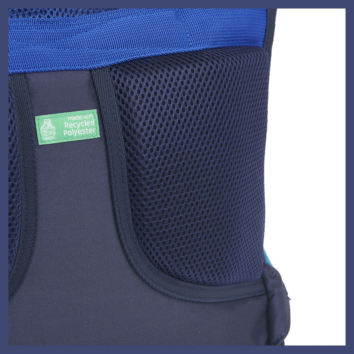 AUCHAN Cartable 36 cm bleu réfléchissant ESPACE