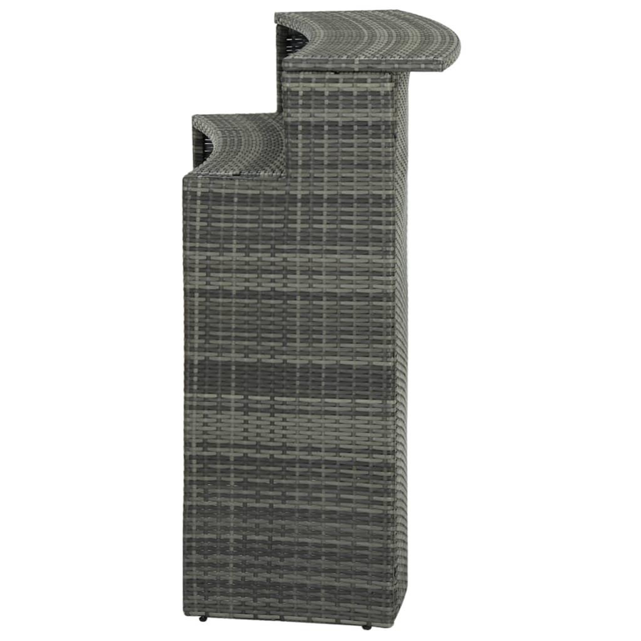 Voir la diapositive 4 : VIDAXL Table de bar de jardin Gris 120x55x110 cm Resine tressee
