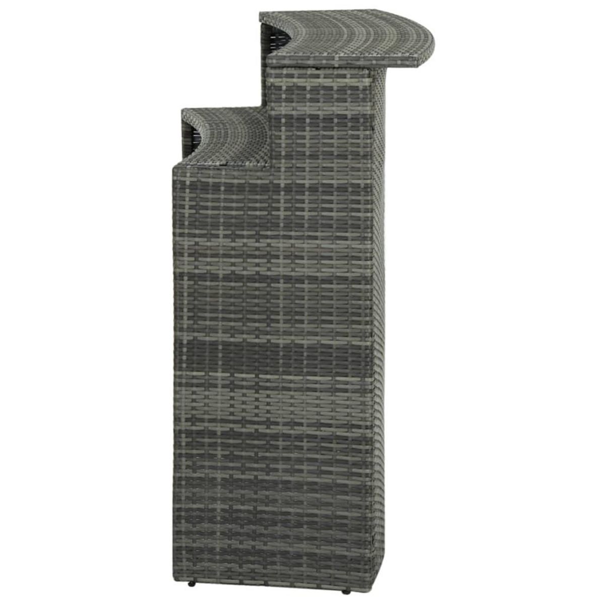 VIDAXL Table de bar de jardin Gris 120x55x110 cm Resine tressee