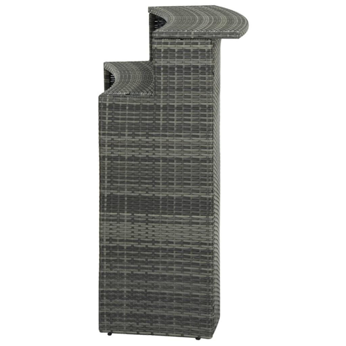 VIDAXL Table de bar de jardin Gris 120x55x110 cm Resine tressee
