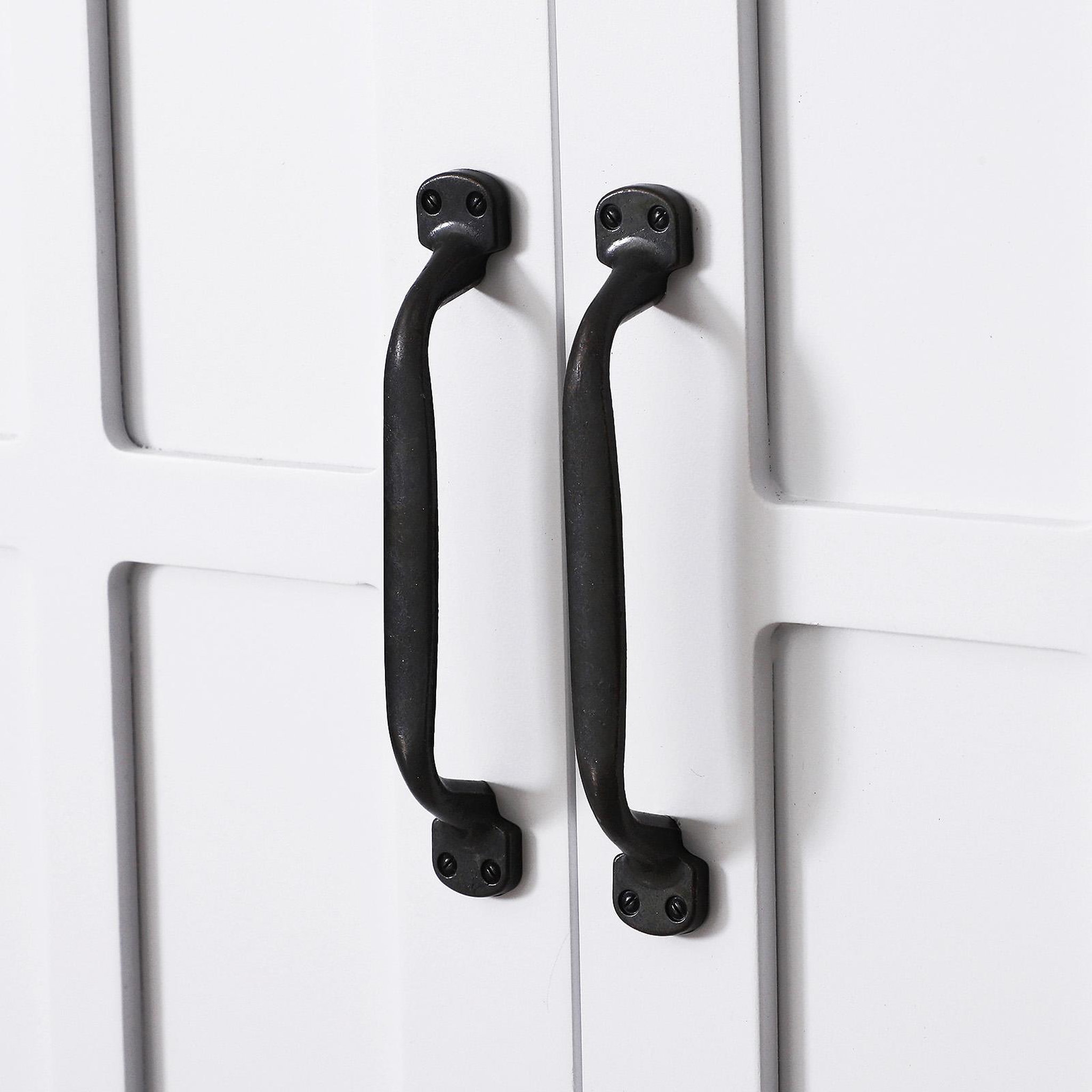 Voir la diapositive 5 : HOMCOM Armoire haute murale de salle de bain ou wc placard 2 portes 2 étagères niche dim. 60l x 20l x 58h cm mdf panneaux particules blanc