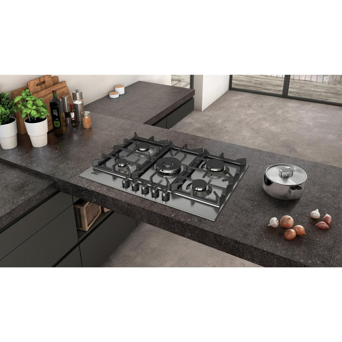 Neff Table de cuisson à gaz 75cm 5 feux inox - t27ds59n0