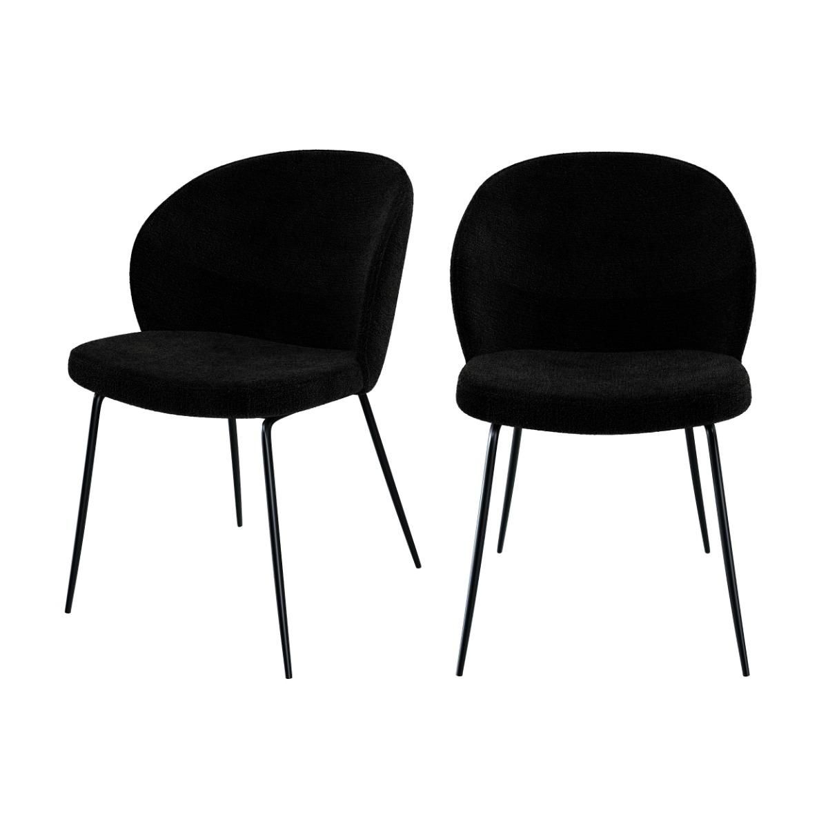 Rendez vous déco Lot de 2 chaises jaunes en tissu bouclette et pied en métal - Groom
