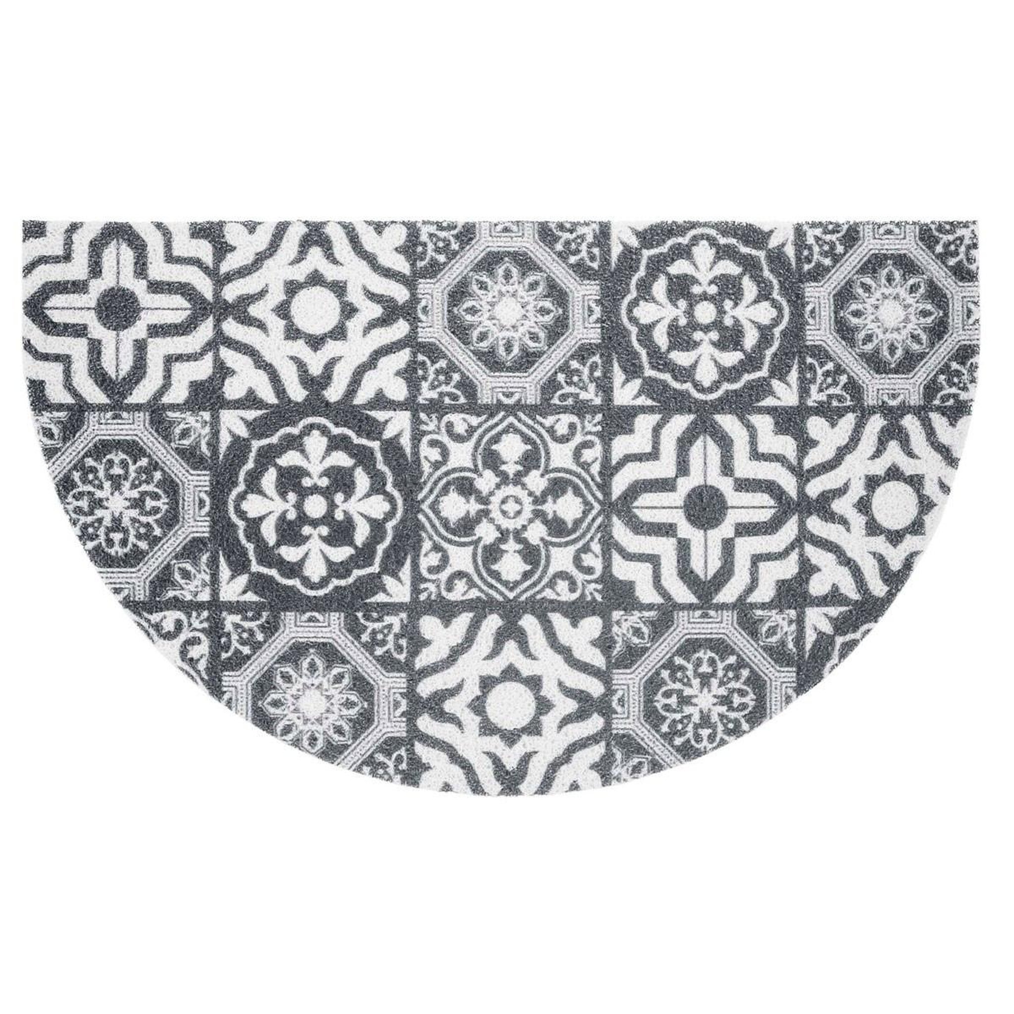 Douceur d'Intérieur Tapis d'Entrée Demi-Lune  Lisbonne  45x75cm Gris