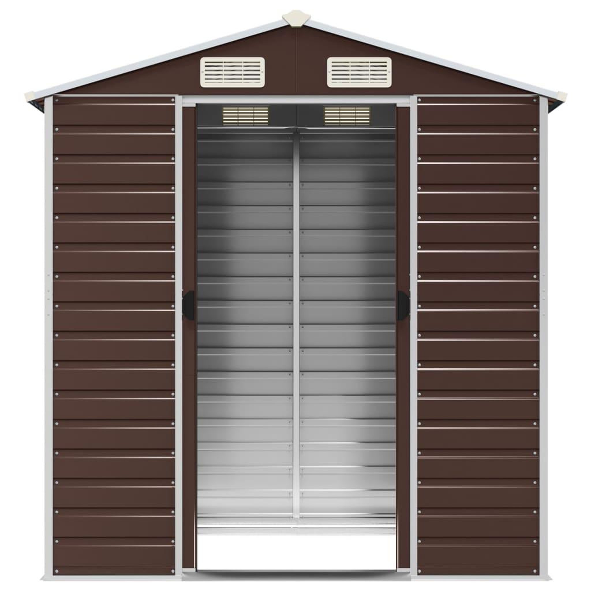 Voir la diapositive 5 : VIDAXL Abri de jardin marron 191x130x198 cm acier galvanise