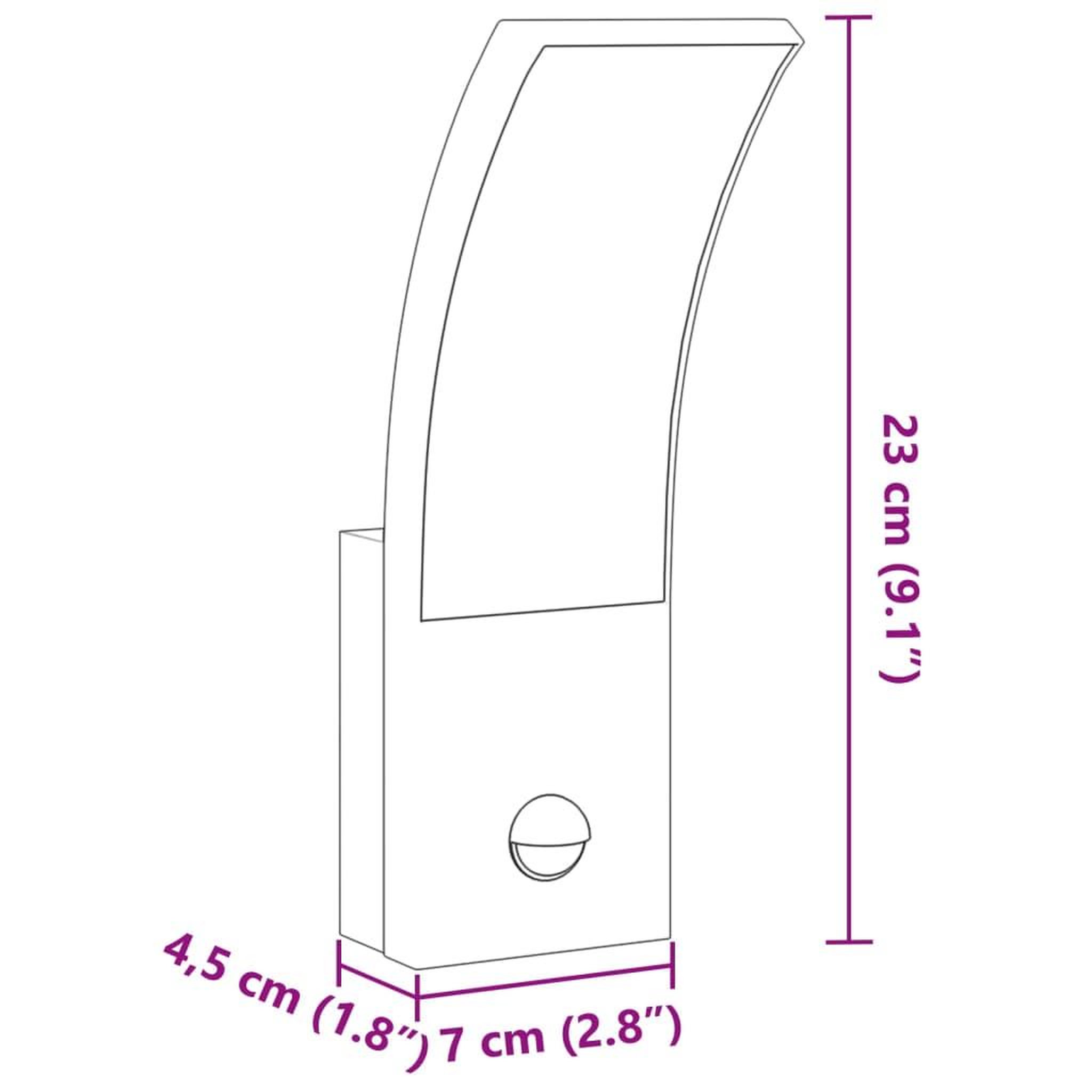 Voir la diapositive 6 : VIDAXL Applique murale LED d'exterieur avec capteurs blanc