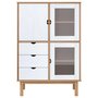 Voir la diapositive 3 : VIDAXL Buffet haut OTTA marron et blanc 85x43x125 cm bois massif pin