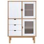 Voir la diapositive 3 : VIDAXL Buffet haut OTTA marron et blanc 85x43x125 cm bois massif pin