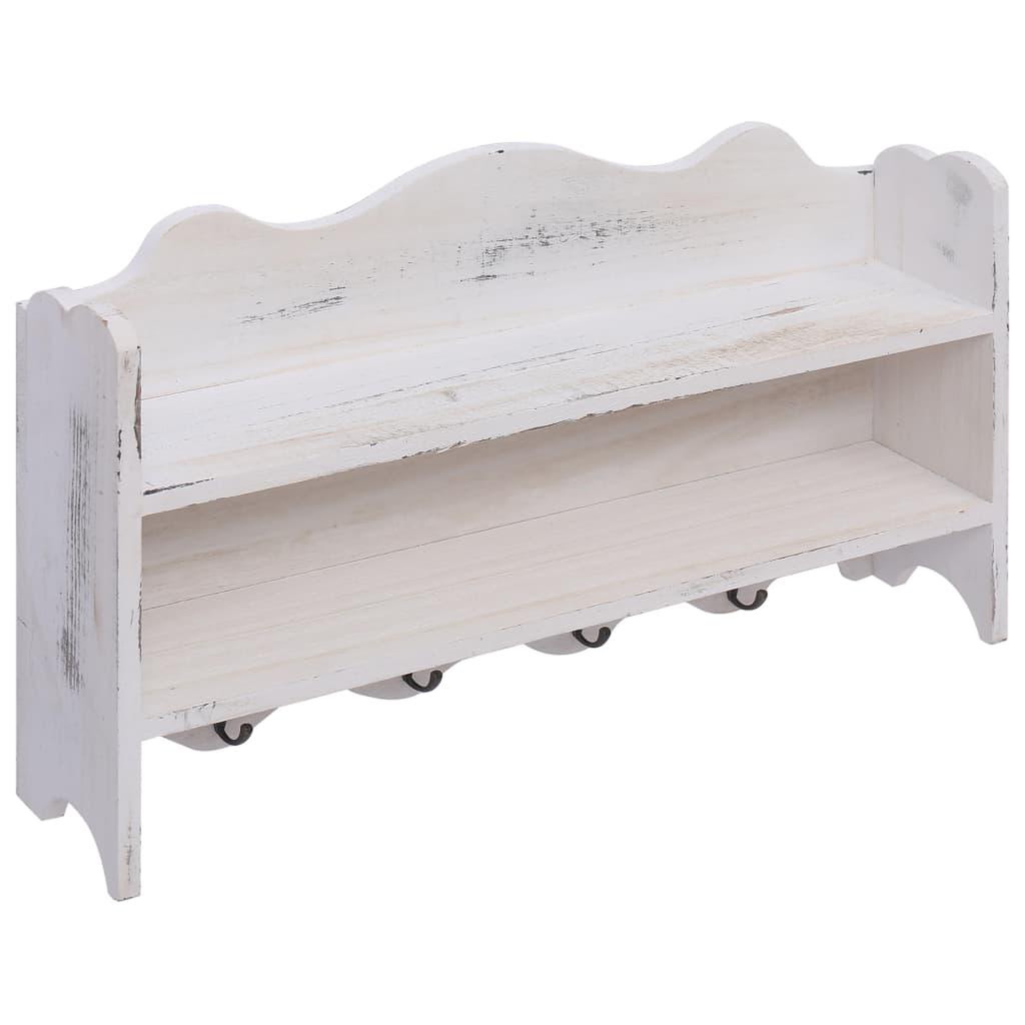 Voir la diapositive 2 : VIDAXL Porte-manteau mural Blanc 50x10x30 cm Bois