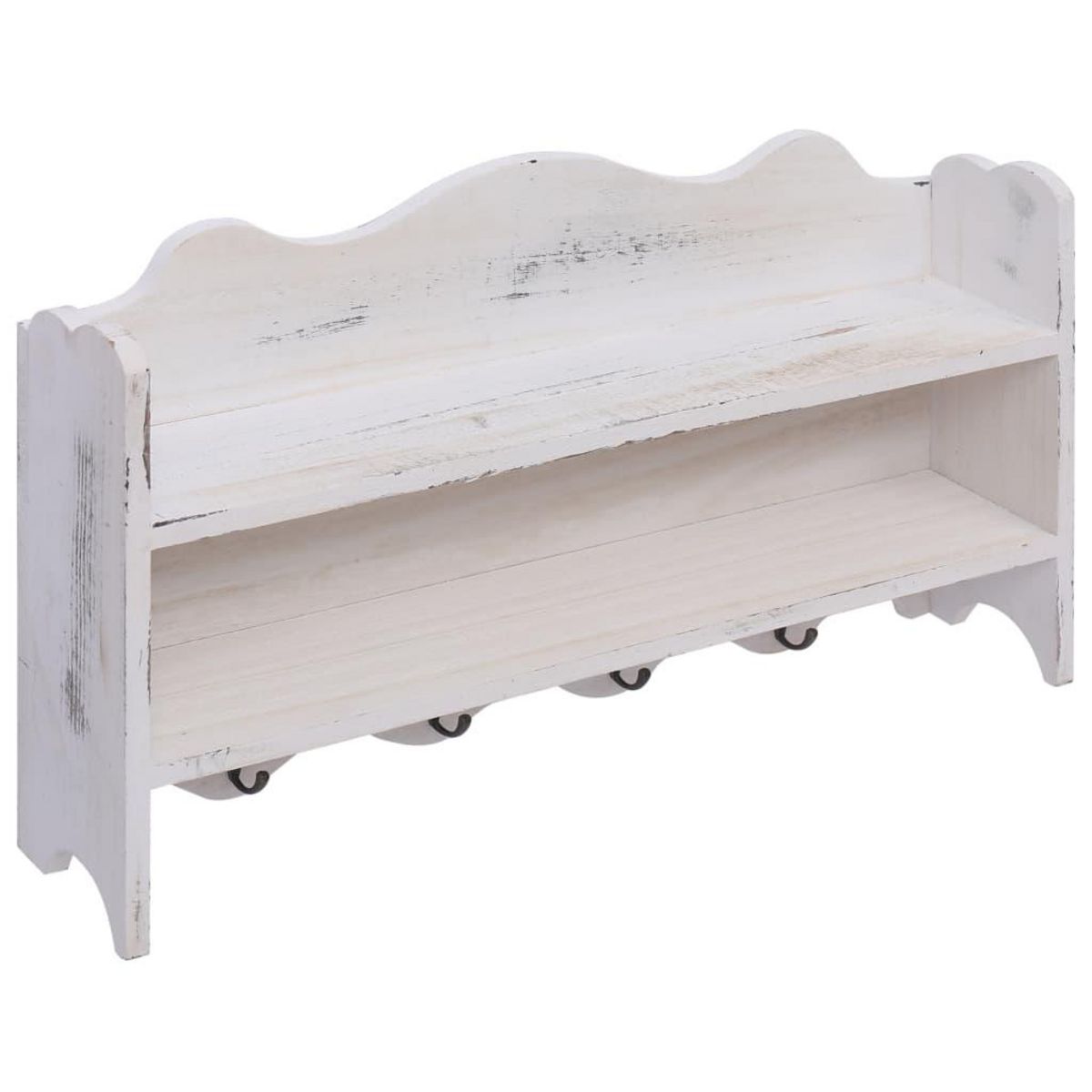VIDAXL Porte-manteau mural Blanc 50x10x30 cm Bois