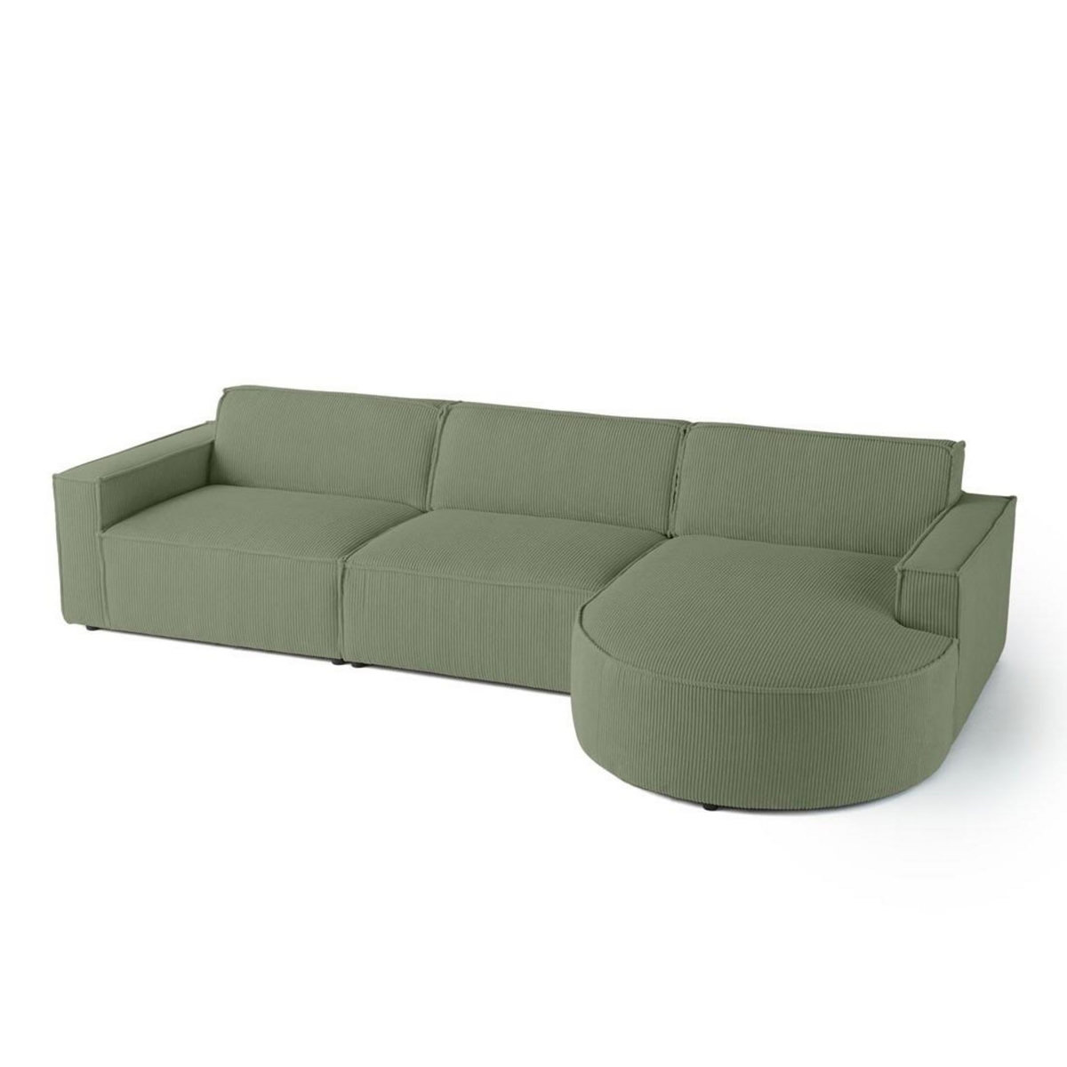 LISA DESIGN Spiaggia - canapé d'angle droit - 5 places - en velours côtelé