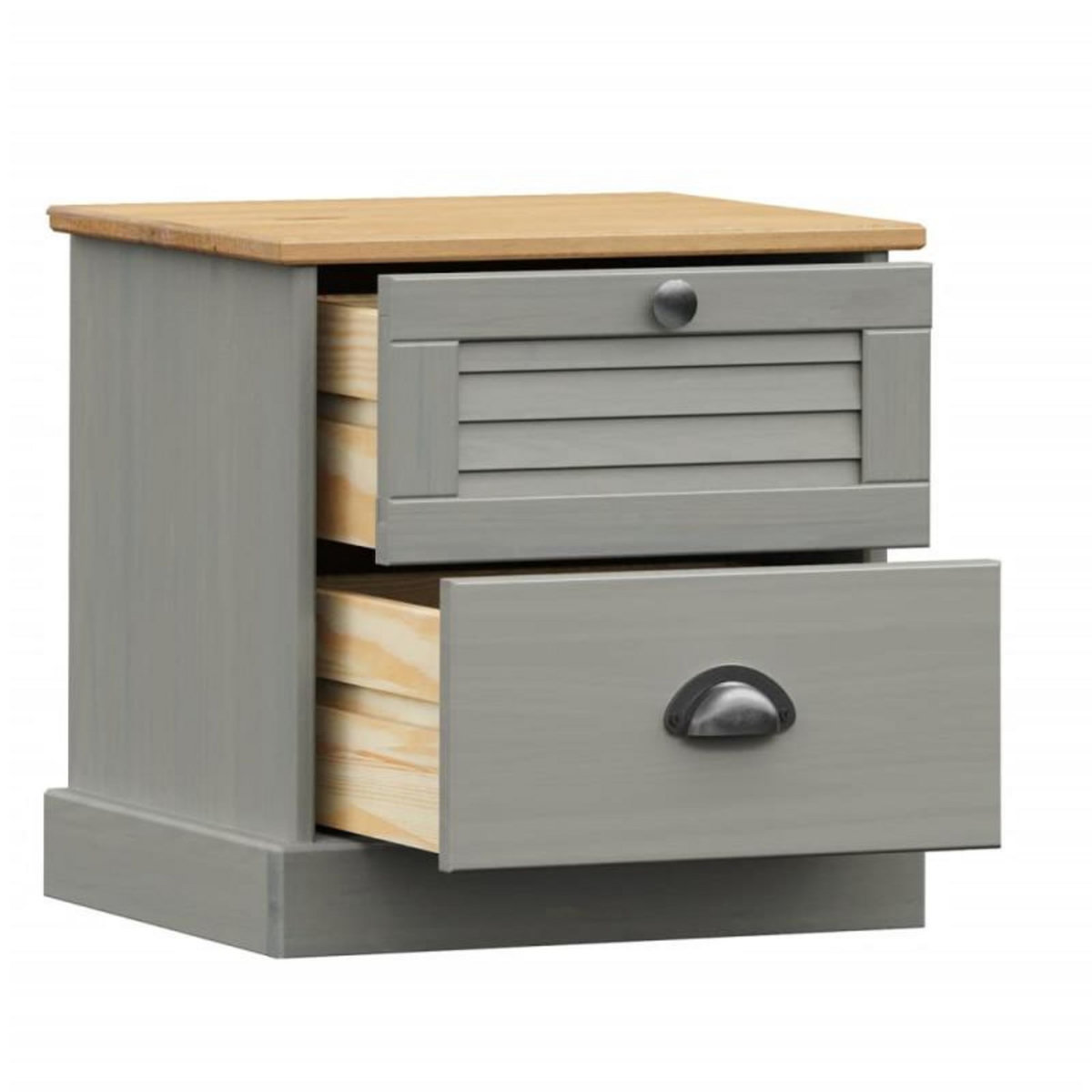 VIDAXL Table de chevet VIGO gris 42x35x42 cm bois de pin massif
