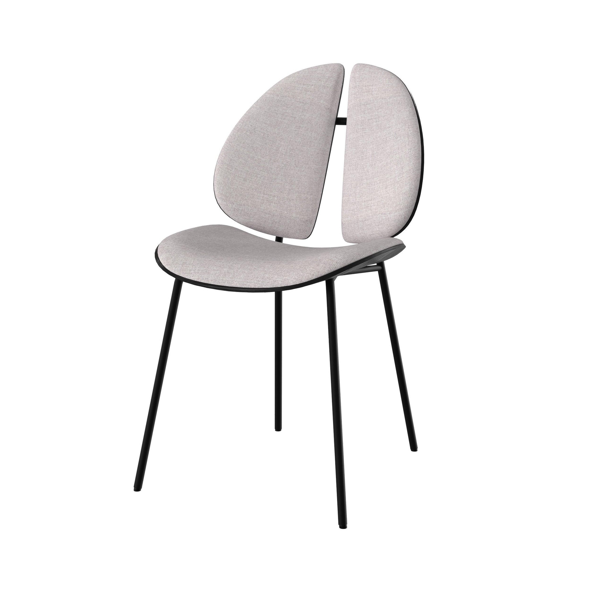 MAISON PAVANE Chaise en tissu gris et bois noir-coccinelle