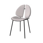 MAISON PAVANE Chaise en tissu gris et bois noir-Coccinelle
