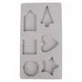 Rayher Moule en silicone 6 formes - maison, rond, carré, coeur, sapin, étoile