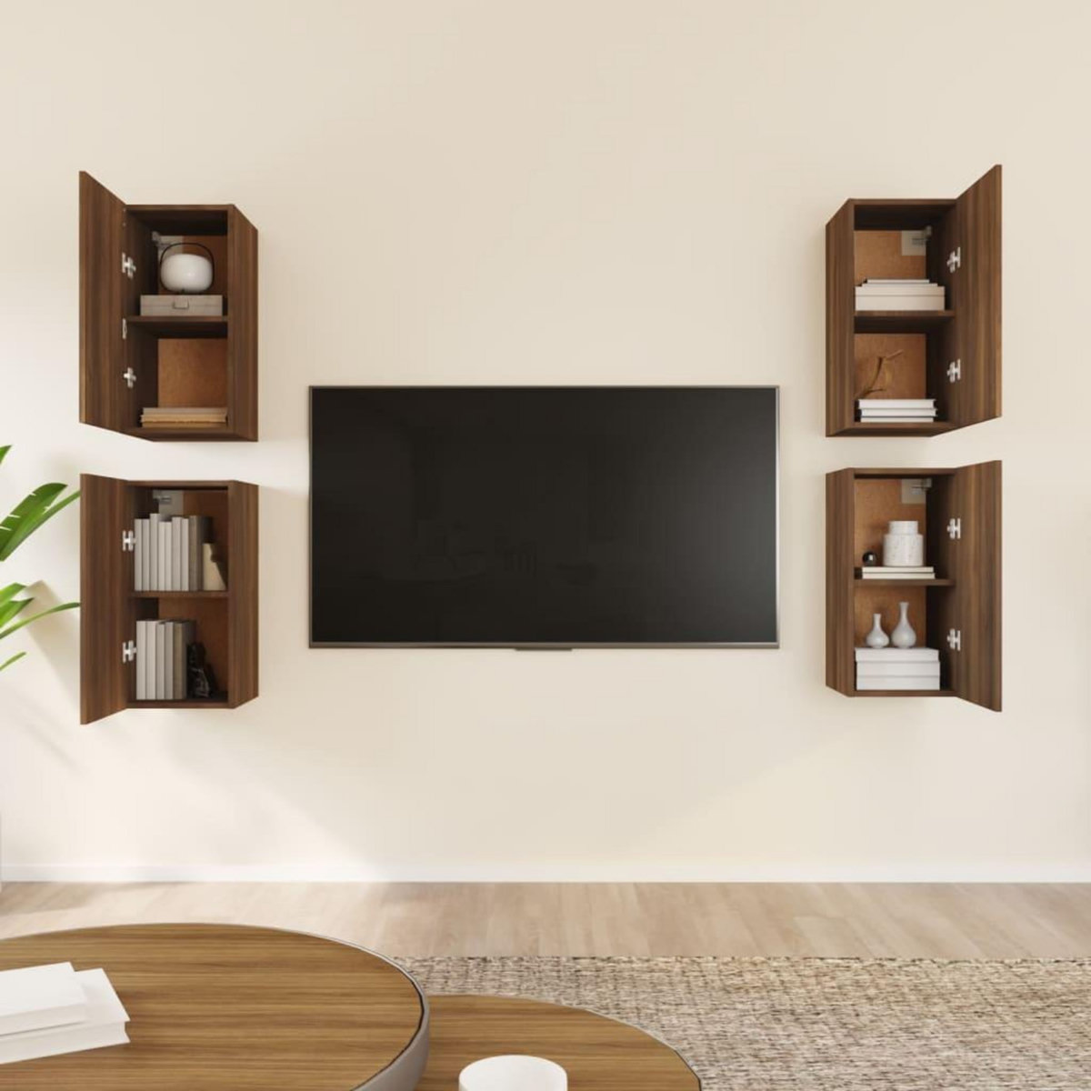 VIDAXL Meubles TV 4 pcs Chene marron 30,5x30x60 cm Bois d'ingenierie