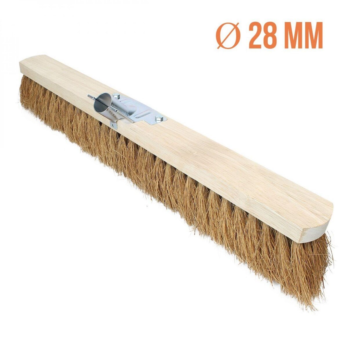 LINXOR Balai en coco naturel et bois - 60 cm - Marron