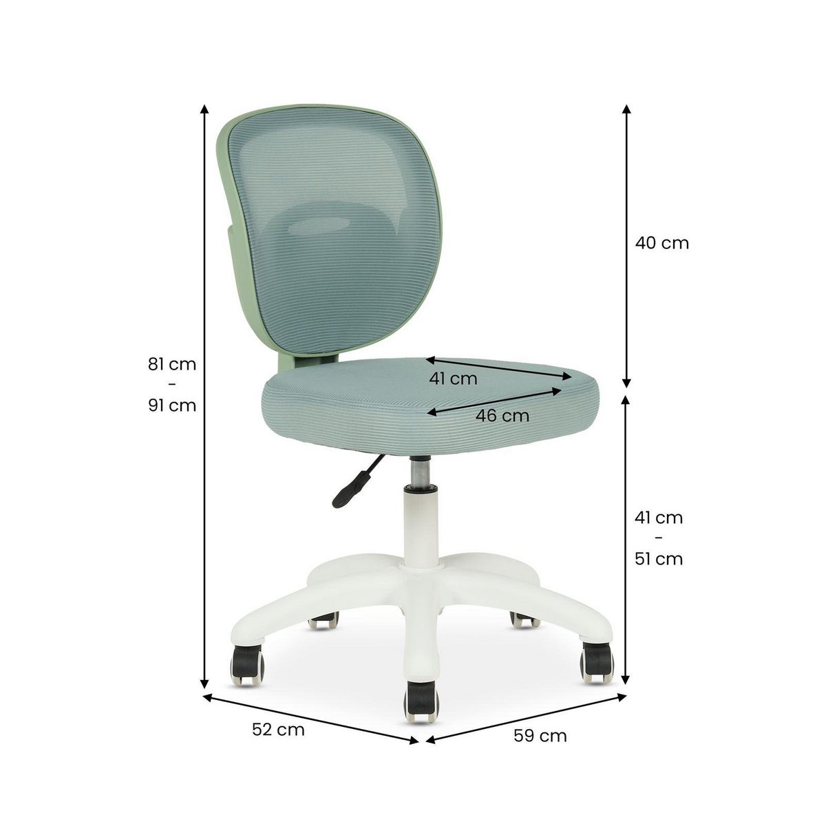 IDIMEX Chaise de bureau enfant MAYLA réglable en tissu mesh