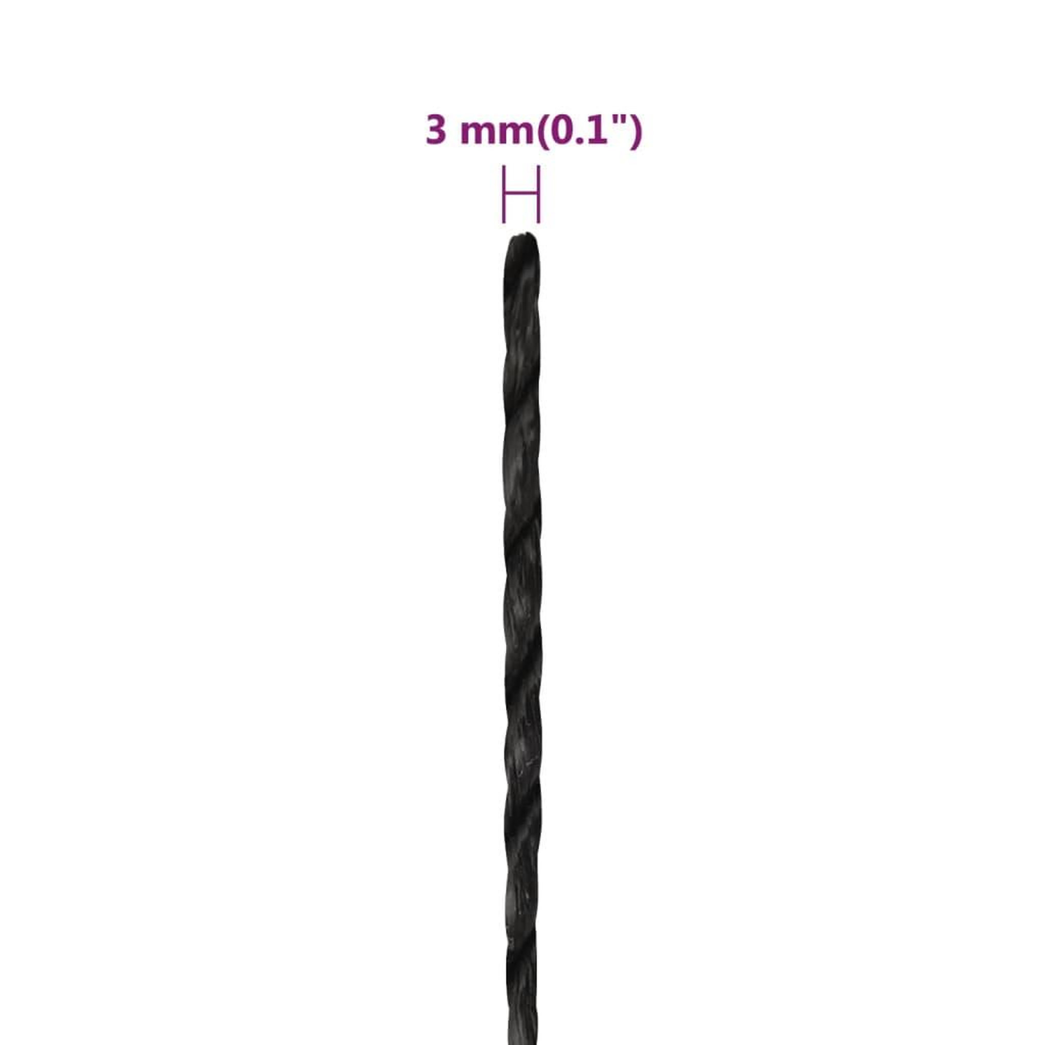 Voir la diapositive 6 : VIDAXL Corde de travail noir 3 mm 50 m polypropylene