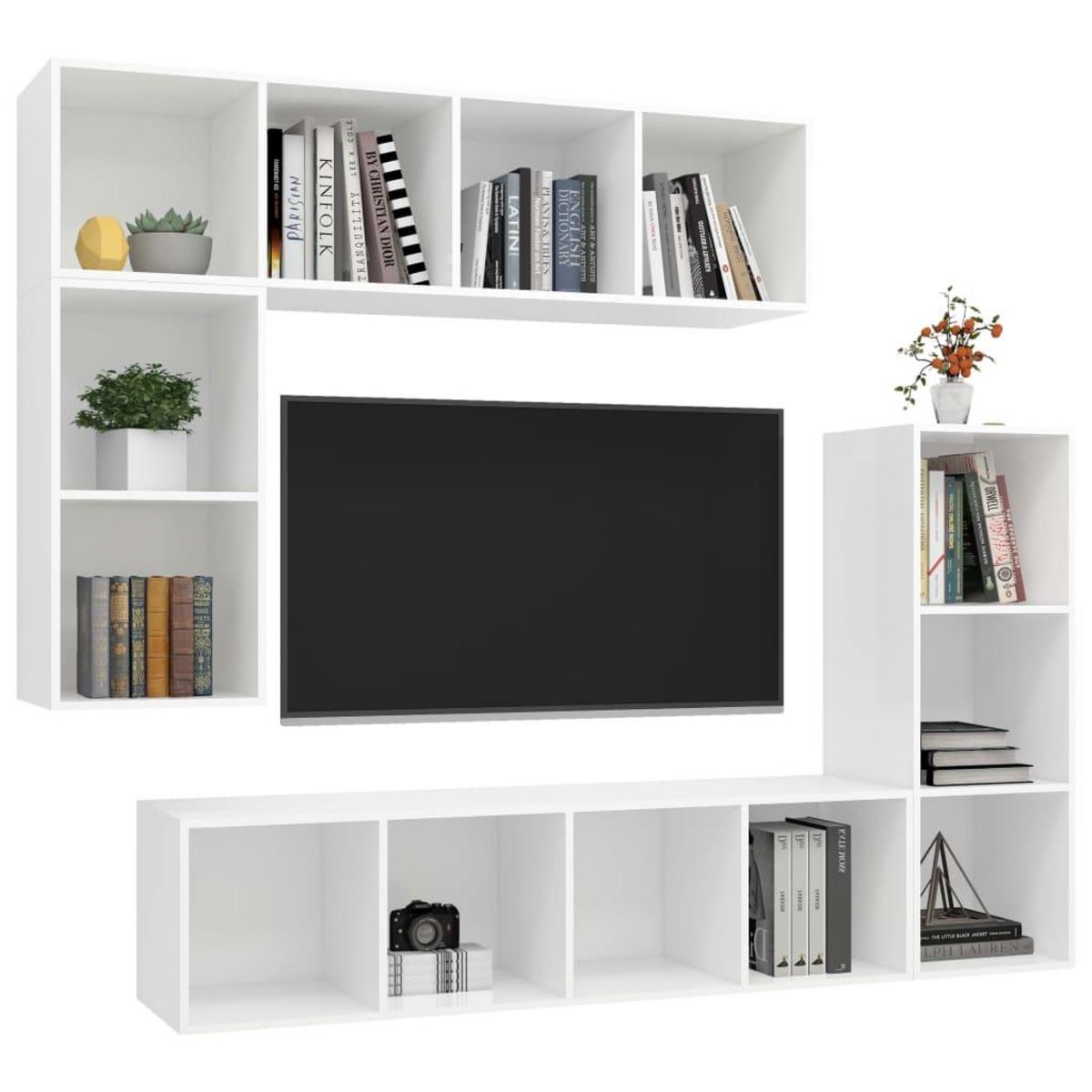 VIDAXL Ensemble de meubles TV 4 pcs Blanc Bois d'ingenierie