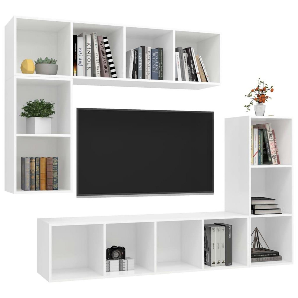 VIDAXL Ensemble de meubles TV 4 pcs Blanc Bois d'ingenierie