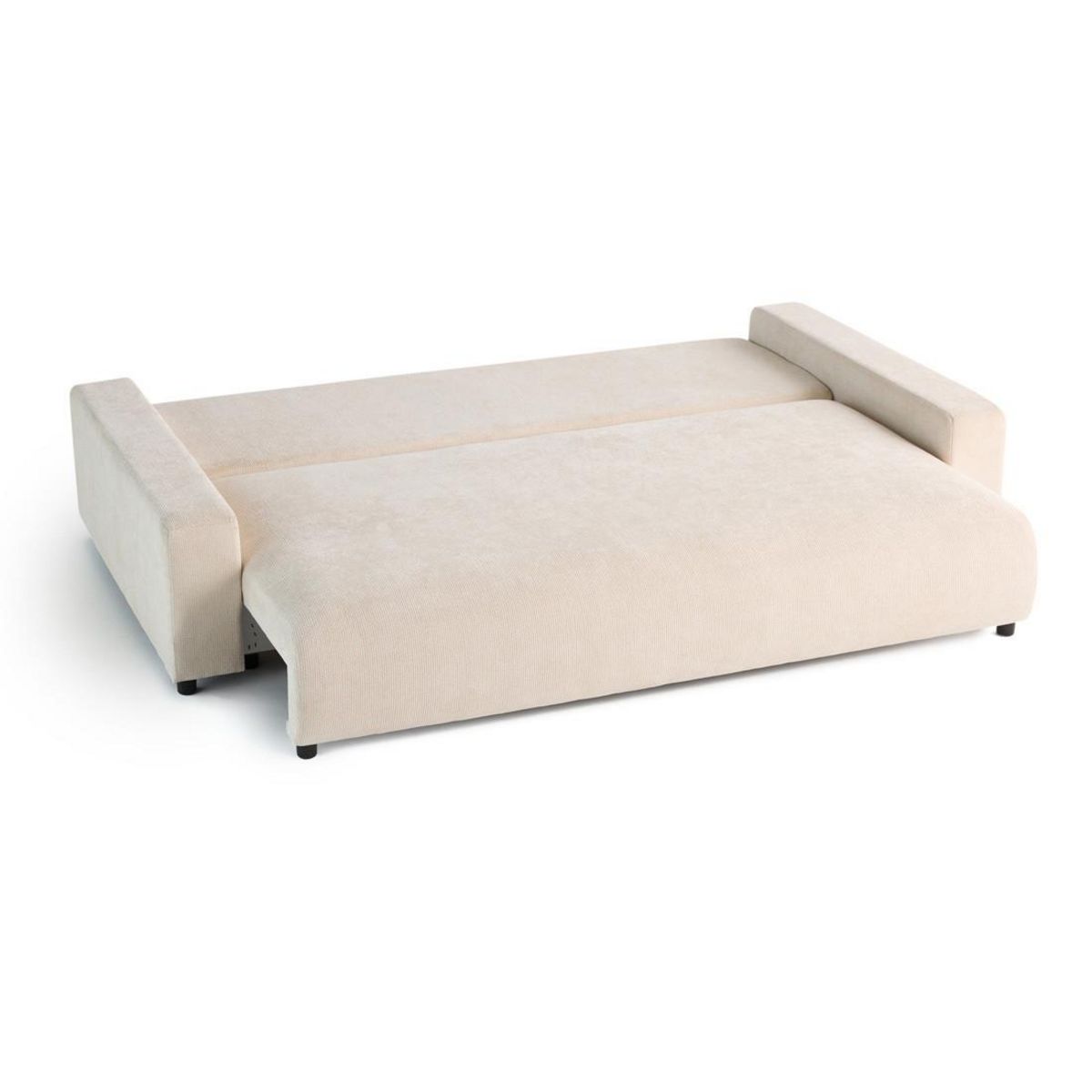 LISA DESIGN Pivoine - canapé droit 3 places - convertible avec coffre - en velours texturé