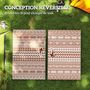 Voir la diapositive 4 : OUTSUNNY Tapis d'extérieur réversible motif graphique dim. 1,8 x 2,7 m sac transport inclus terracotta beige