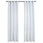 Voir la diapositive 2 : VIDAXL Rideau occultant et anneaux en metal 2pcs Blanc casse 140x175cm