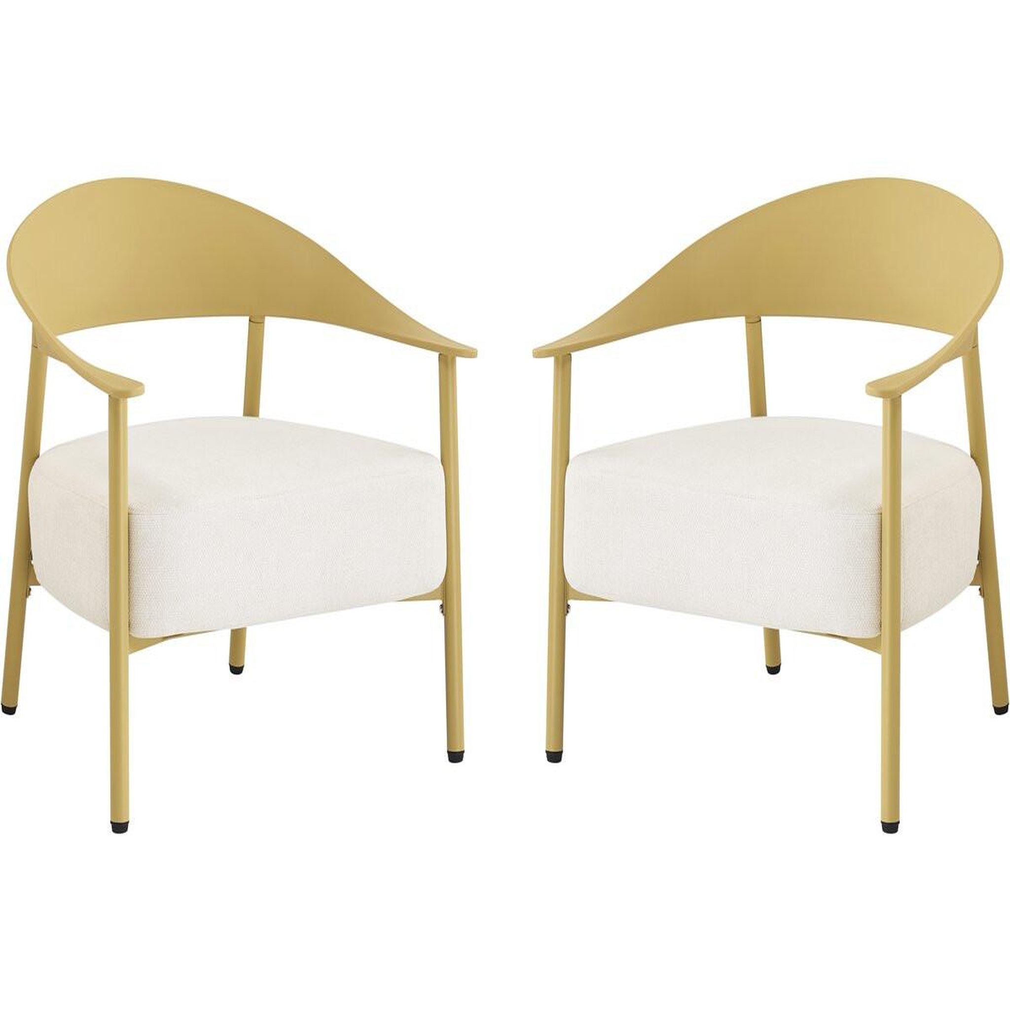 Habitat et Jardin Lot de 2 fauteuils de jardin en plastique et métal  céora  - jaune