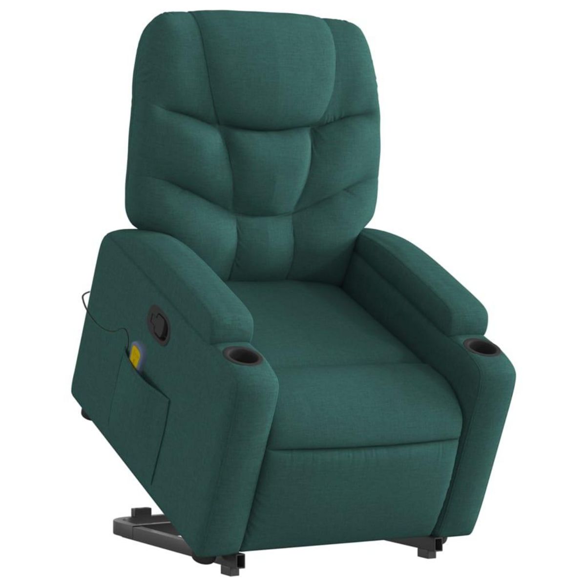 VIDAXL Fauteuil inclinable de massage Vert fonce Tissu