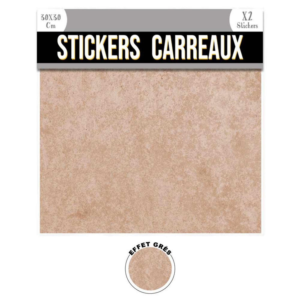SUD TRADING 2 Stickers effet grès - 30 x 30 cm - beige