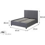 Voir la diapositive 4 : Habitat et Jardin Lit double avec coffre  Carla  - 160 x 200 - Gris