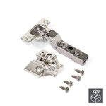 EMUCA SRL Lot de 20 charnières coudées pour montage rentrant X91N avec ouverture 100º et embases avec réglage excentrique à visser