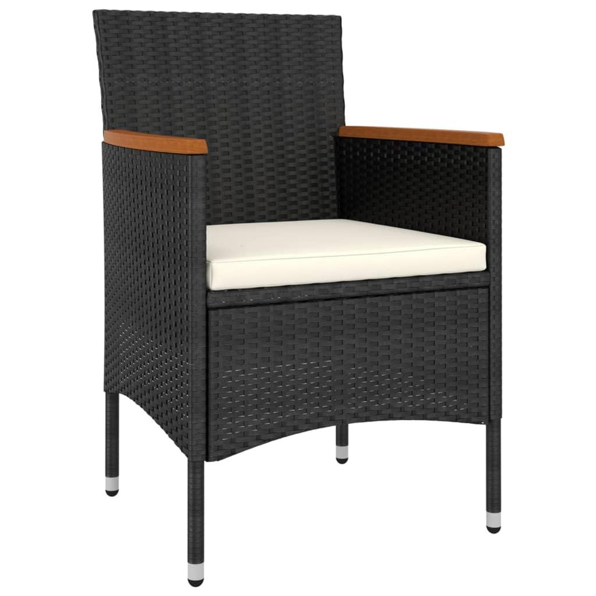 Voir la diapositive 3 : VIDAXL Salon de jardin 5 pcs Resine tressee Noir