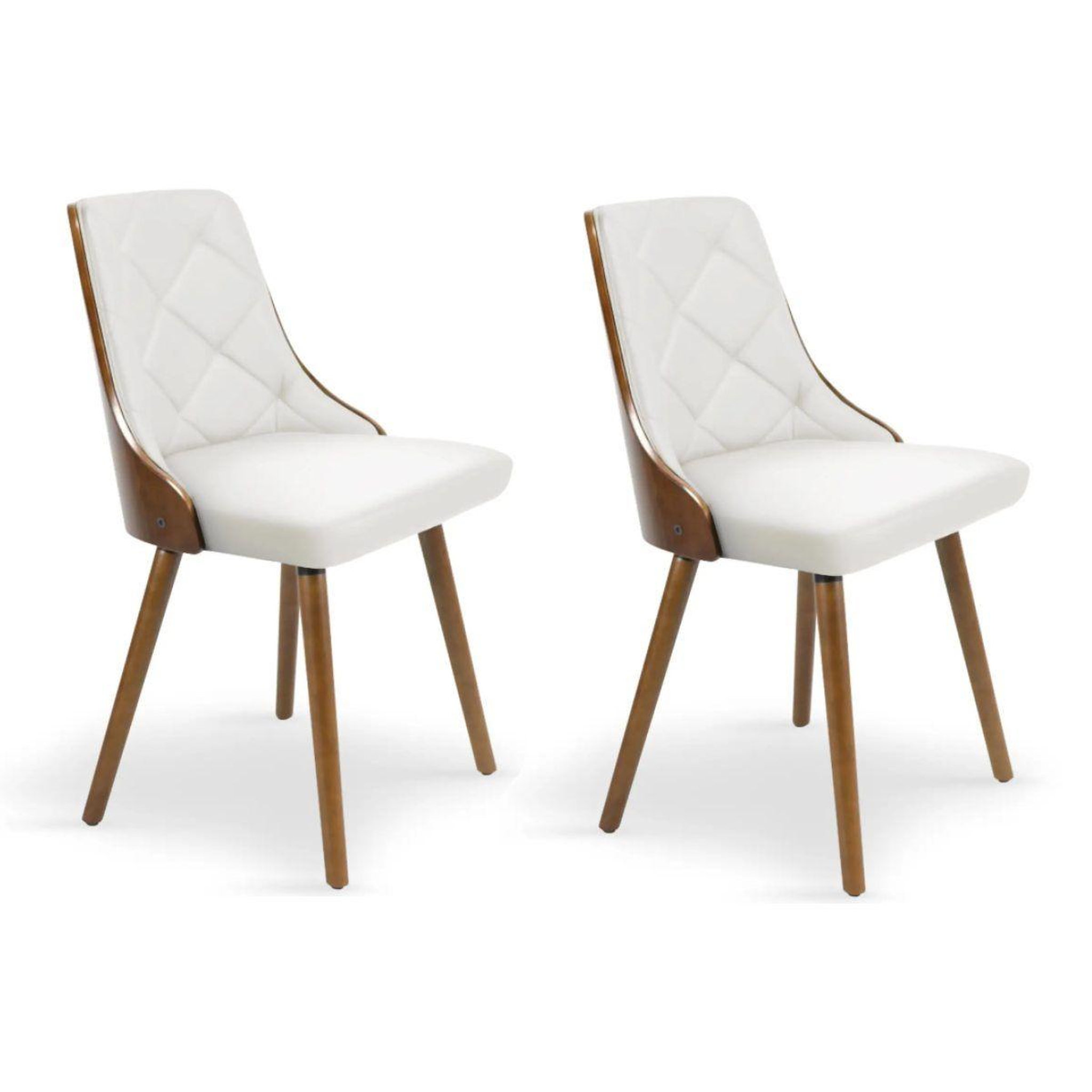 Voir la diapositive 4 : Paris Prix Lot de 4 chaises scandinave  cargo  79cm noisette & blanc