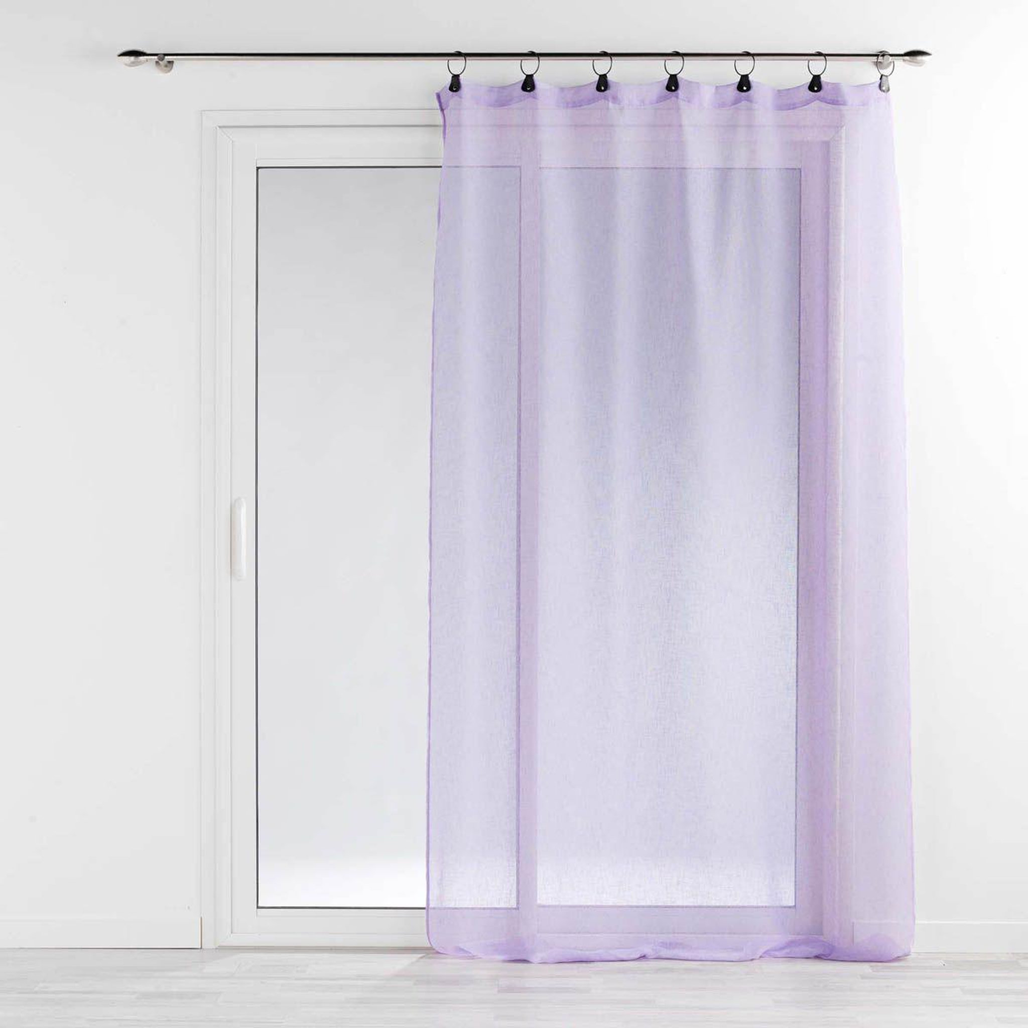 Douceur d'Intérieur Rideau voilage à anneaux  linka  140x240cm lilas