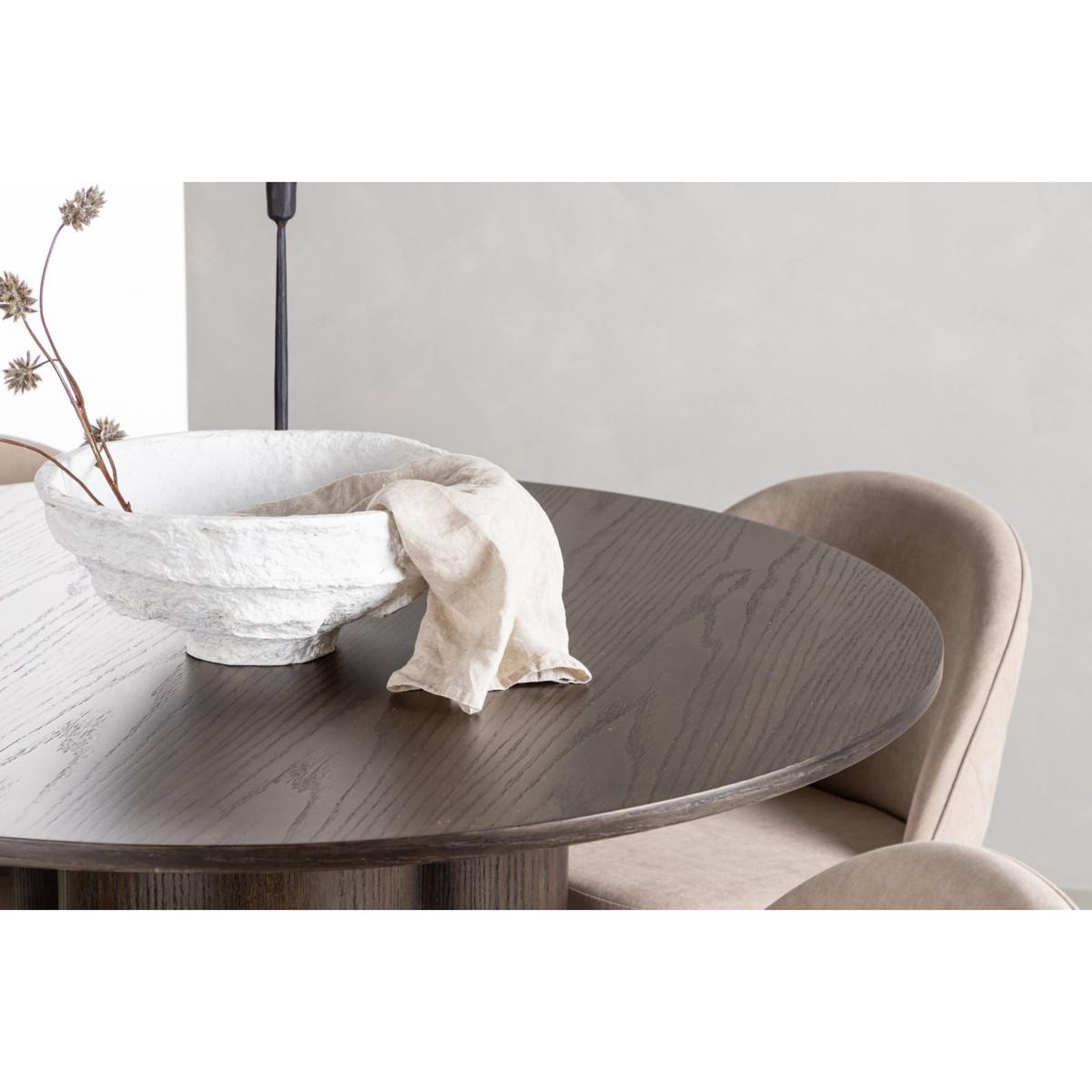 Voir la diapositive 5 : Paris Prix Ensemble table à manger & 4 chaises  olivia & velvet  110cm moka & beige