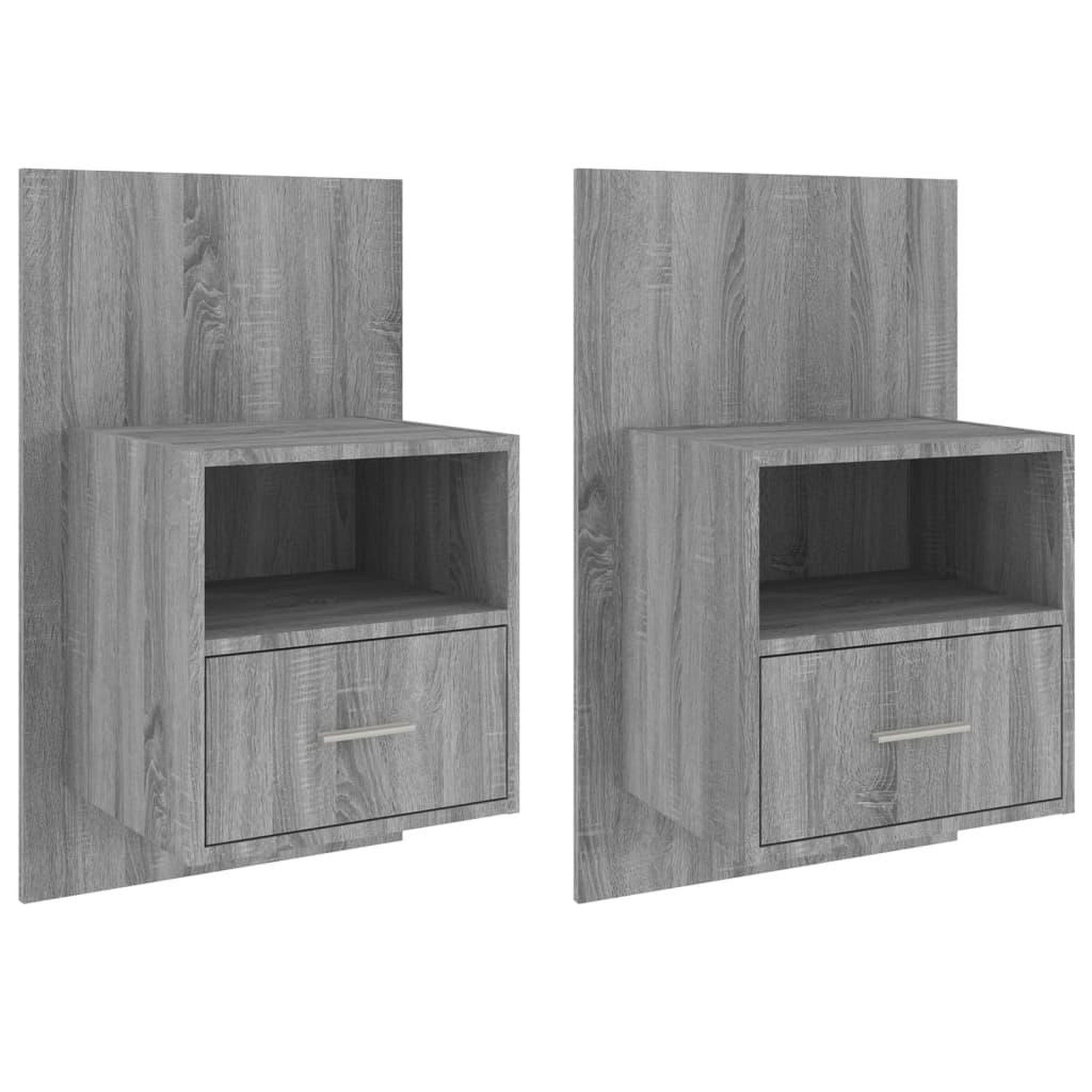 Voir la diapositive 2 : VIDAXL Tables de chevet murales 2 pcs Sonoma gris