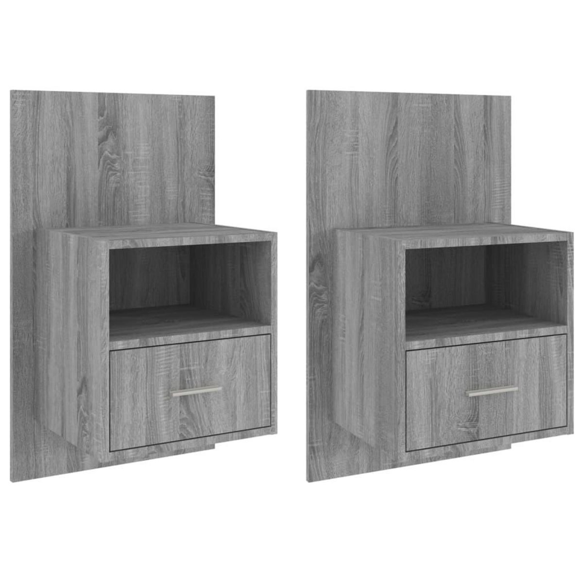 VIDAXL Tables de chevet murales 2 pcs Sonoma gris
