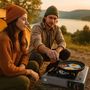 Voir la diapositive 3 : INTEC Réchaud gaz Camping 1 Feu 2200W + 4 Cartouches gaz Butane Allumage Piezo – Camping Randonnée Cuisine Extérieure INTEC