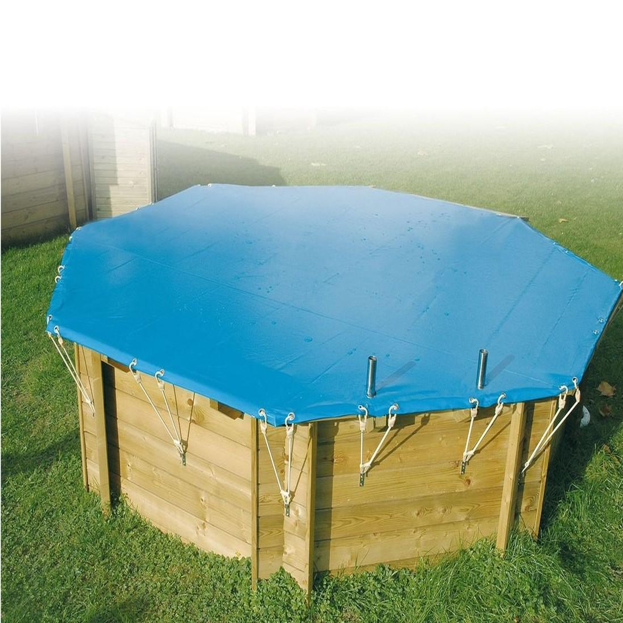 Voir la diapositive 2 : Piscine bois Océa  430 - H120cm - Liner Bleu Bâche de sécurité  430 cm 