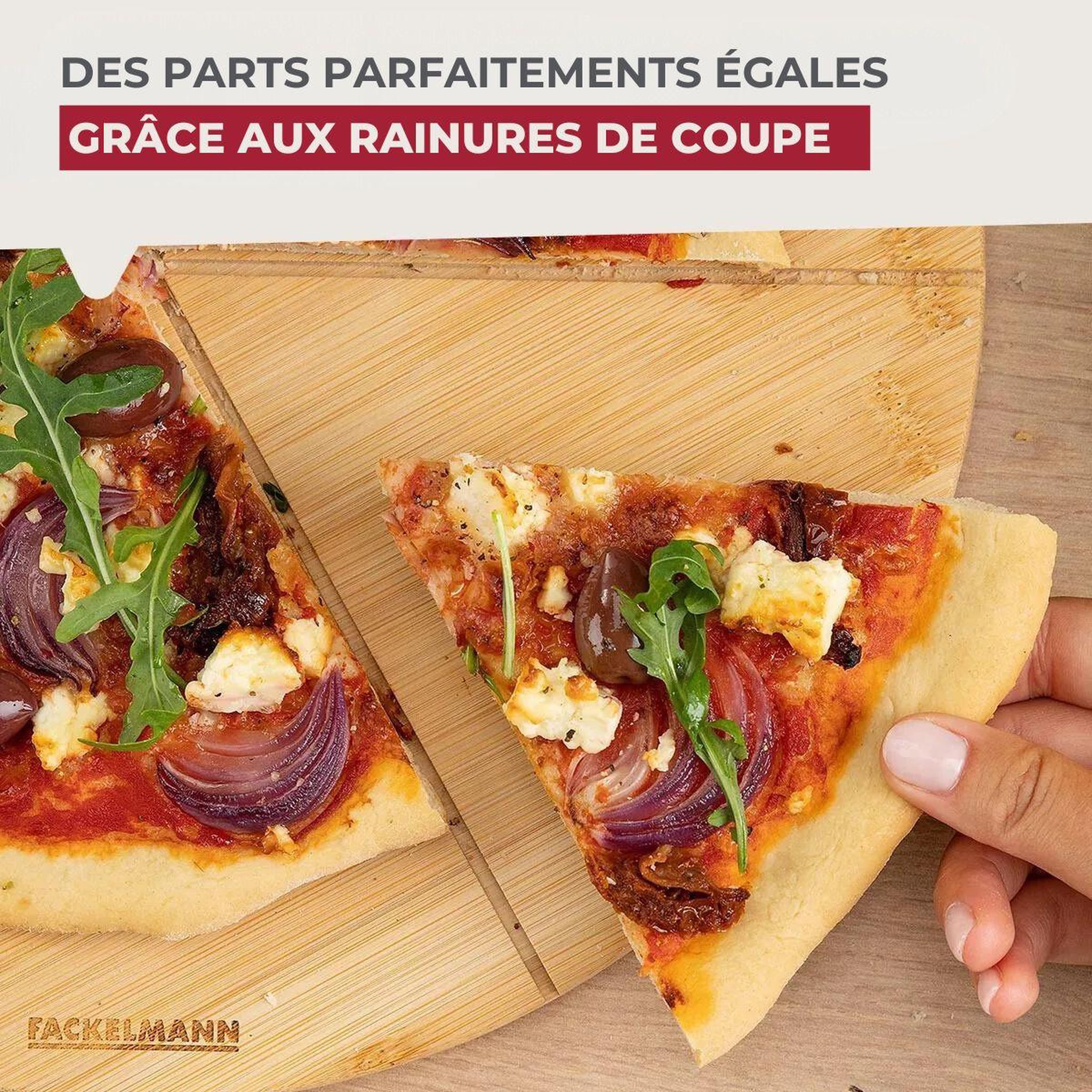Voir la diapositive 5 : Fackelmann Set de 2 planches à pizza en bois Fackelmann Boisselerie