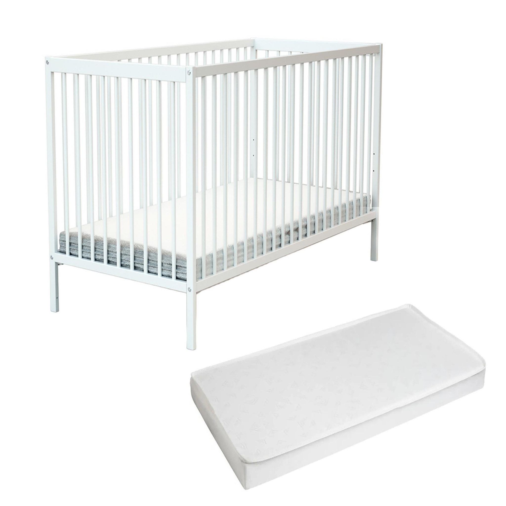Voir la diapositive 1 : AT4 Lit bébé avec matelas ESSENTIEL en bois