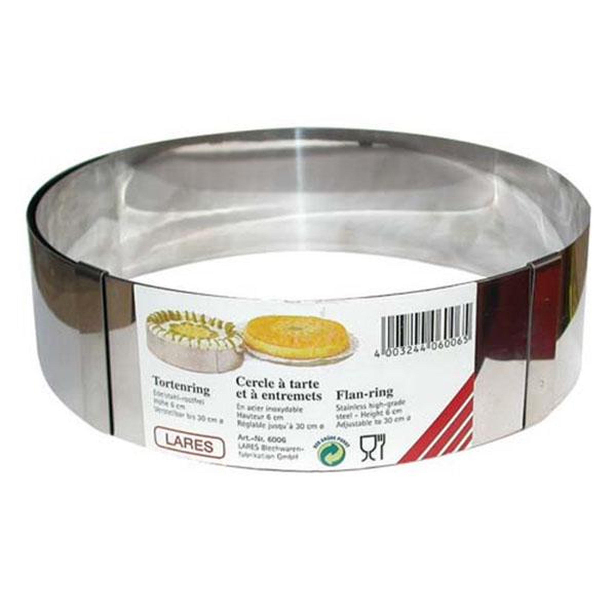 Lares Cercle à entremet et à tarte extensible jusquà 30cm - 6009