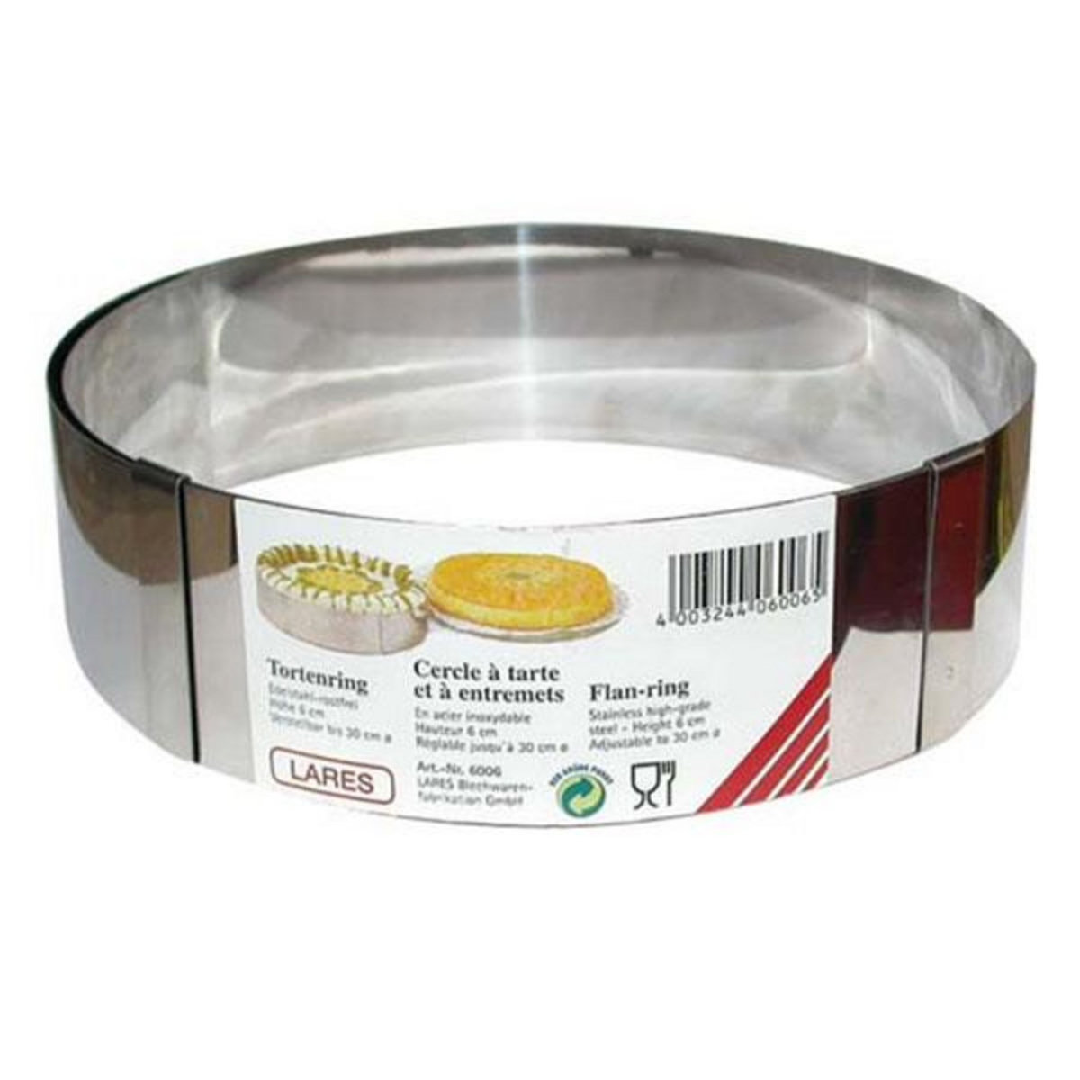 Lares Cercle à entremet et à tarte extensible jusquà 30cm - 6009