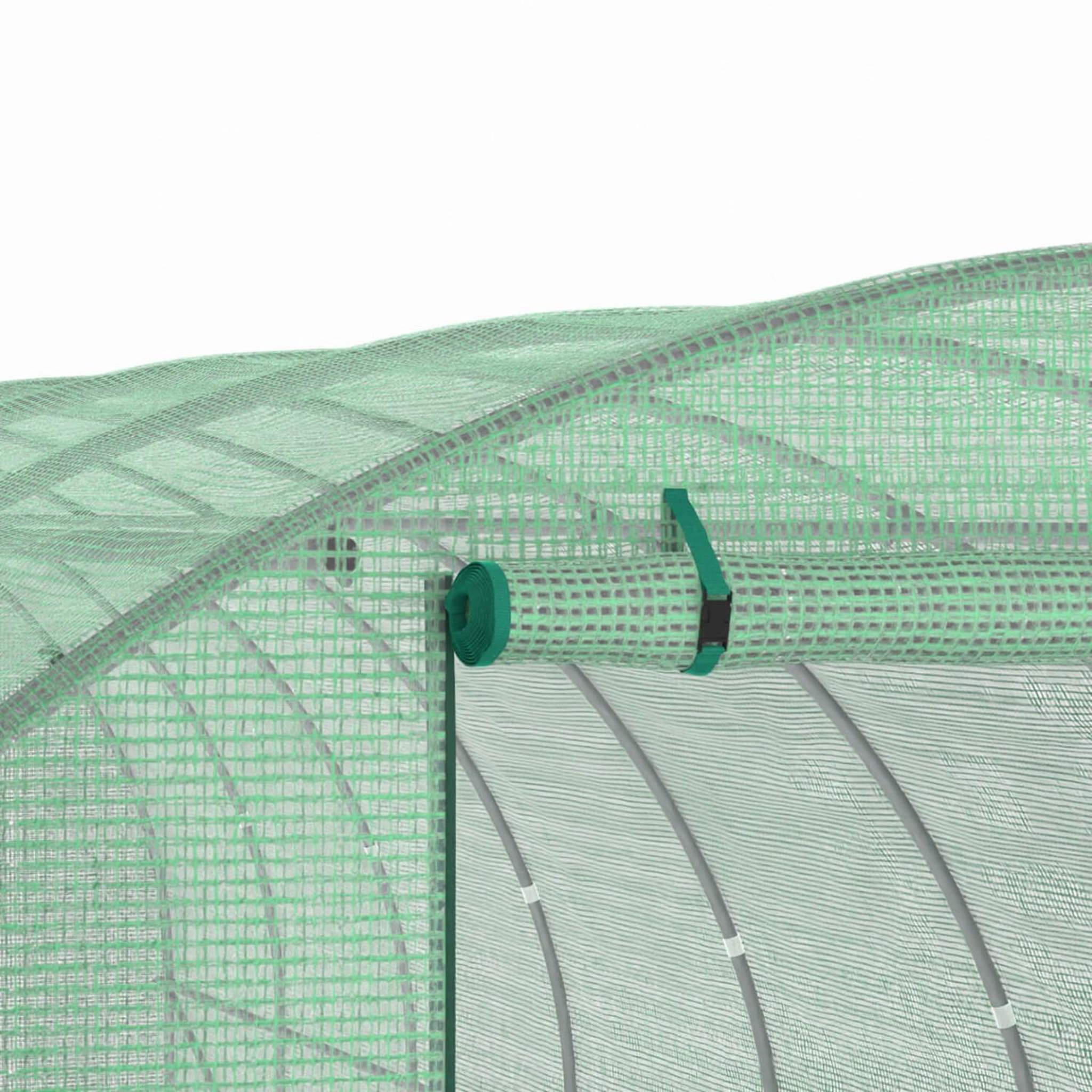 Voir la diapositive 6 : ID MARKET Bâche de rechange pour serre de jardin tunnel 24m² 8 x 3 x 2 m anti-uv avec porte et fenêtres des andes verte